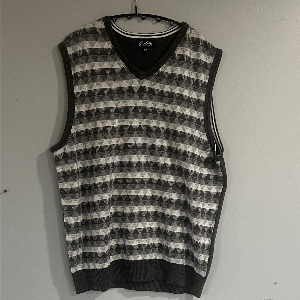 Men's Arnold Palmer Gray Patterned Sweater Vest Medium